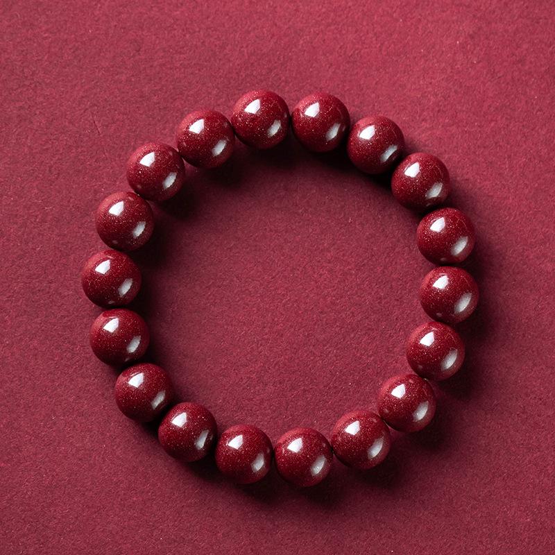 Genuine Natural Cinnabar Wanshan Bracelet - High Content Red & Purple Design for Men/Women