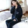 Suit Pajamas, Women's Coral Fleece Pajamas, Autumn and Winter Thickened Warm Flannel Pajamas, Women Can Wear Home Service Outside