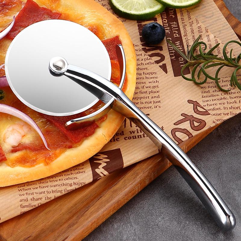 Stainless Steel Pizza Cutter Single Wheel Cake Bread Pies Round Knife Zinc Alloy Handle Kitchen Cutting Tools Pizza Slicer