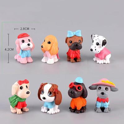 8-Piece Micro Landscape Pvc Decoration Fashion Dog Animal Doll Decoration Diy Cartoon Creative Decoration Mini Decor