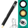 Rechargeable Dual Light Medical LED Penlight - Stainless Steel, Yellow/White for Nursing, Pupil, and Oral Exams
