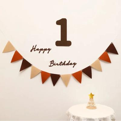 Garland Pull Flags Felt Birthday Banner Happy Birthday Bunting Banner New Hanging Flag  Party Decor