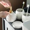 Light Luxury Electroplated Ceramic Wash Set Creative Soap Dispenser Mouthwash Cup Soap Dish Set Home Bathroom Accessories Set