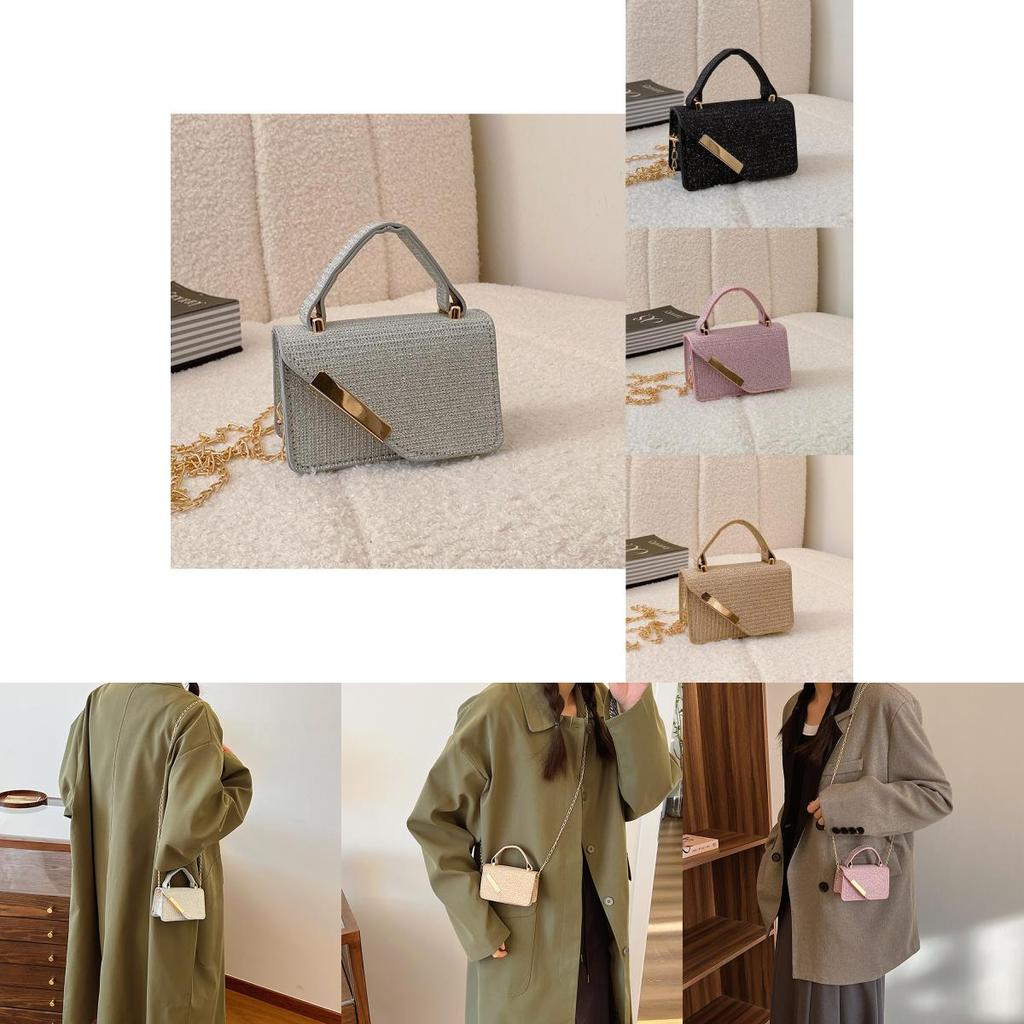 Trendy Mini Handbag For Women Stylish Casual Korean Fashion Pu Shoulder Bag In Gold Black Pink Silver