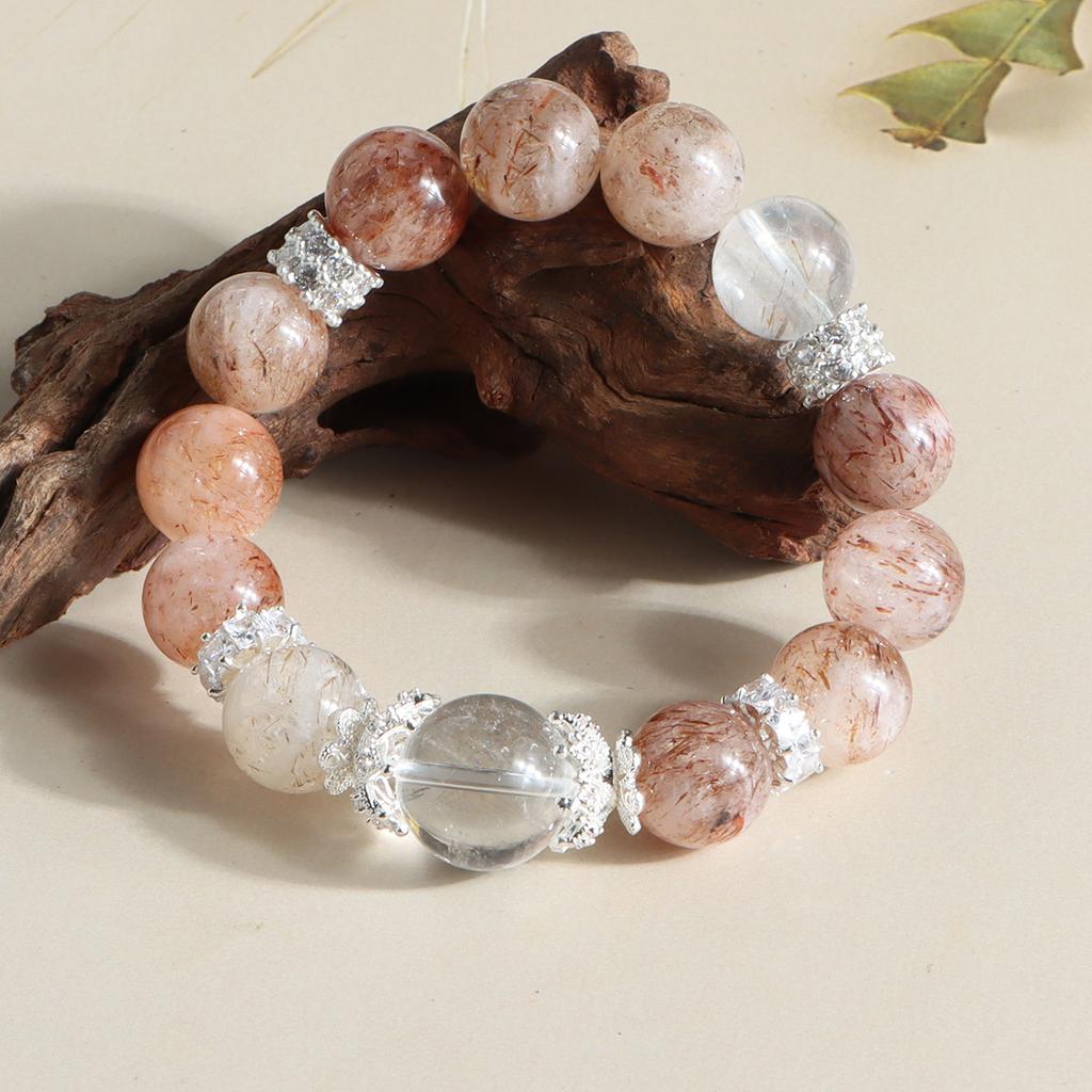 Bracelet Versatile Fashion Commuter White Moonlight Super Seven Crystal Bracelet Douyin Xiaohongshu Popular Live