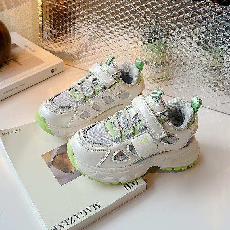 Boys' Autumn Running Shoes for Older Children, Soft-soled and Breathable White Shoes