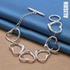 925 Sterling Silver Six Heart Bracelet Fashionable Wedding Jewelry