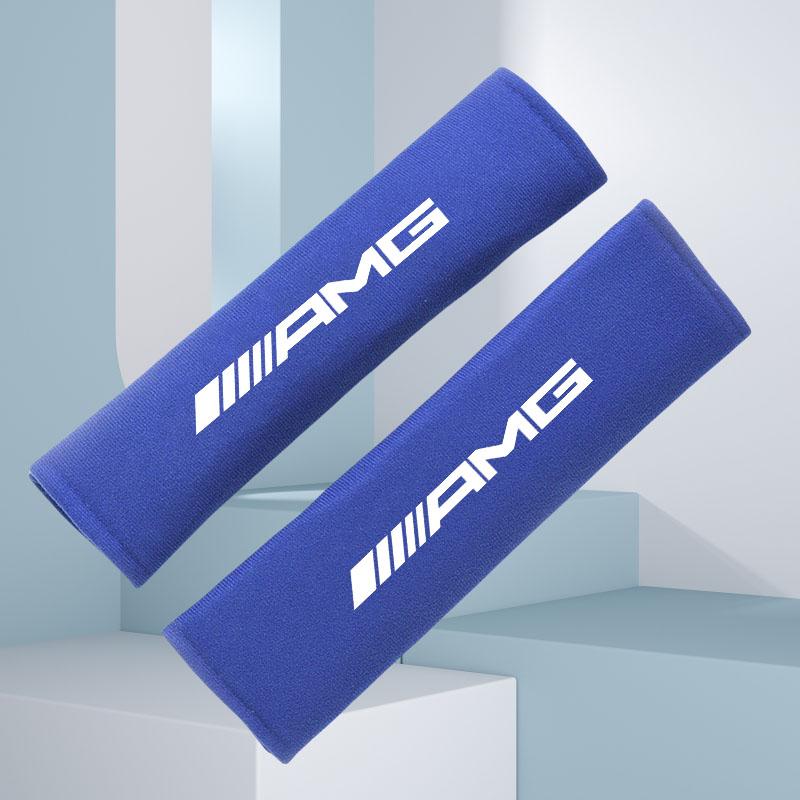 

2Pcs Car Interior Accessories Auto Seat Belt Cover Shoulder Pads For Mercedes Benz AMG W204 W205 W203 W211 W212 W213 W201 Car синій