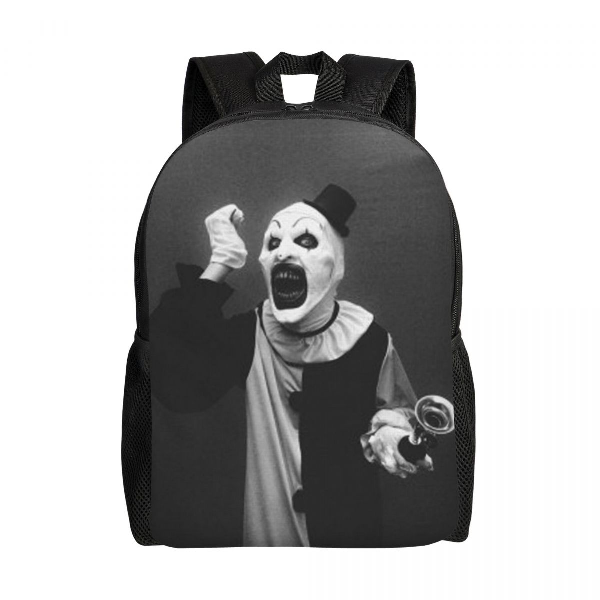 

Пользовательский рюкзак для путешествий по фильму «Ужасающий» для женщин и мужчин, школьный рюкзак для ноутбука, ужасы, Хэллоуин, клоун, для студентов колледжа, повседневный рюкзак 16 inches