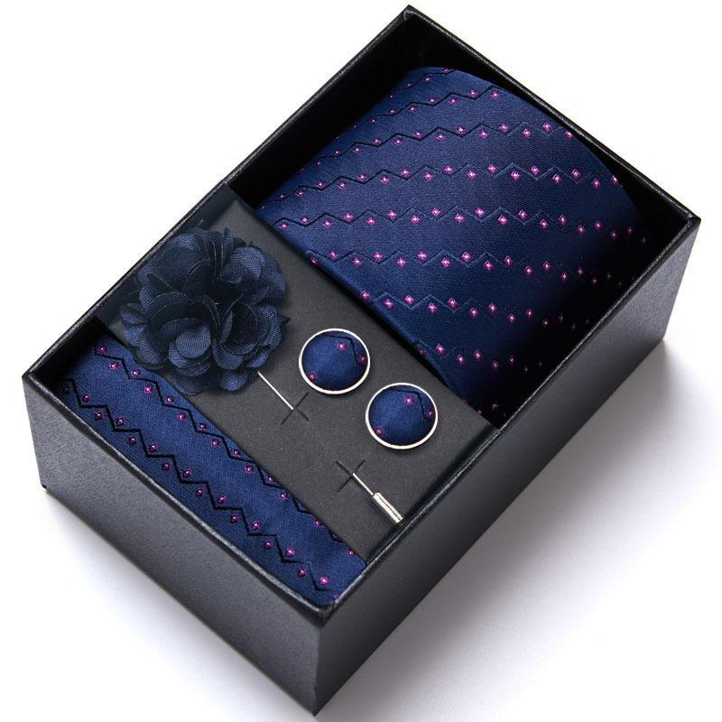 Wedding Wedding Tie Groom Festive Burgundy Tie Men'S Suit Cufflinks Corsage Accessories Kit