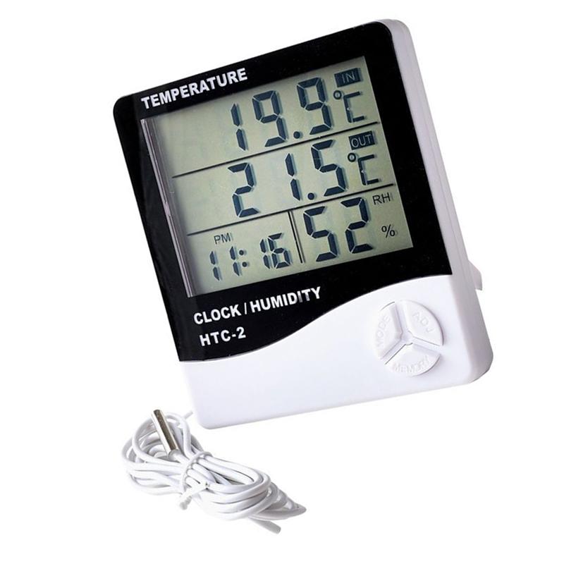 ABBP-Large Screen Thermometer And Hygrometer Household Indoor And Outdoor Alarm Clock Temperature Meter Digital Display