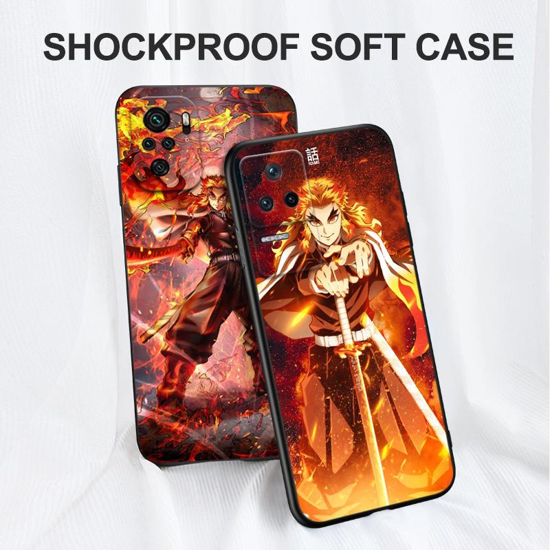 Schwarze TPU-Hülle für Xiaomi mi 11i 5G Redmi Note 11 11S 11T Pro PLUS 4G 5G Hülle Rengoku Kyoujurou