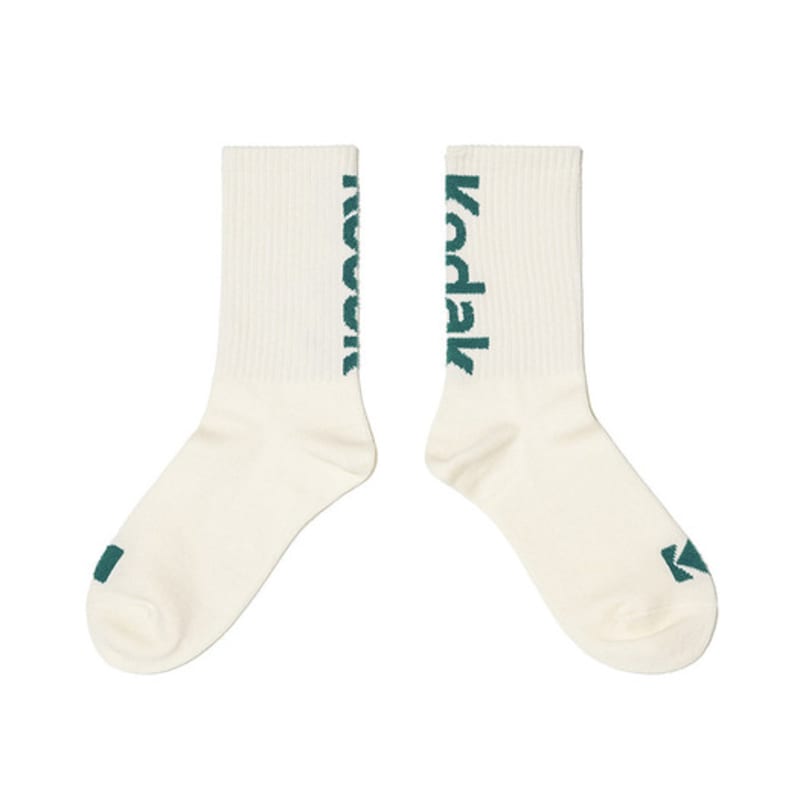KODAK Apparel Lettering Point Crew Socks IVORY