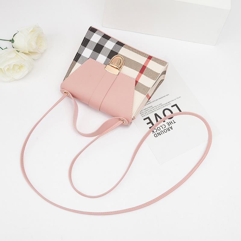 Handheld women's bag Guangzhou women's bag plaid shoulder messenger small bag