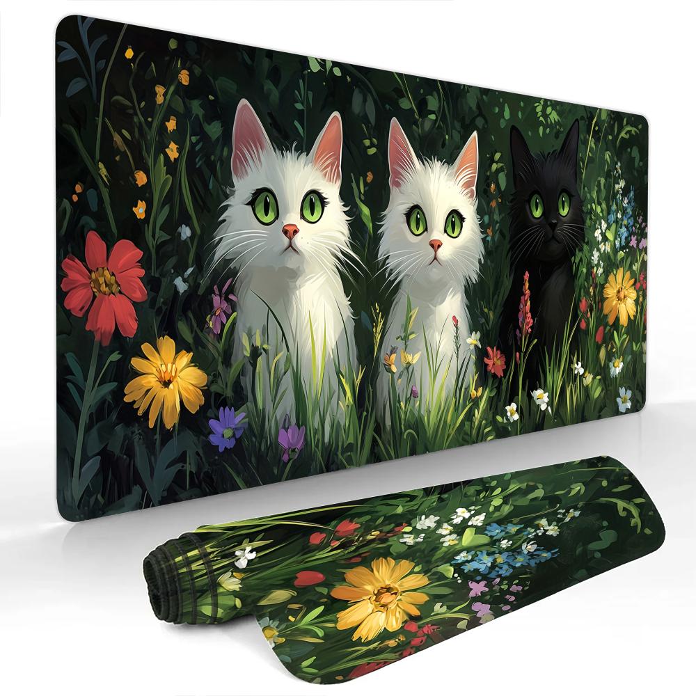 Innocent and adorable cats Mouse Pad Gaming mats NonSlip Durable Desk Mat mousepad With Stitched Edge HD printing Office mat
