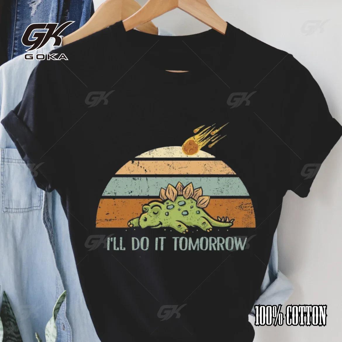 

I‘ll Do It Tomorrow Funny Graphic T Shirts for Women Harajuku Style Cartoon Cat Love Pattern Women s Kawaii Clothes Streetwear S