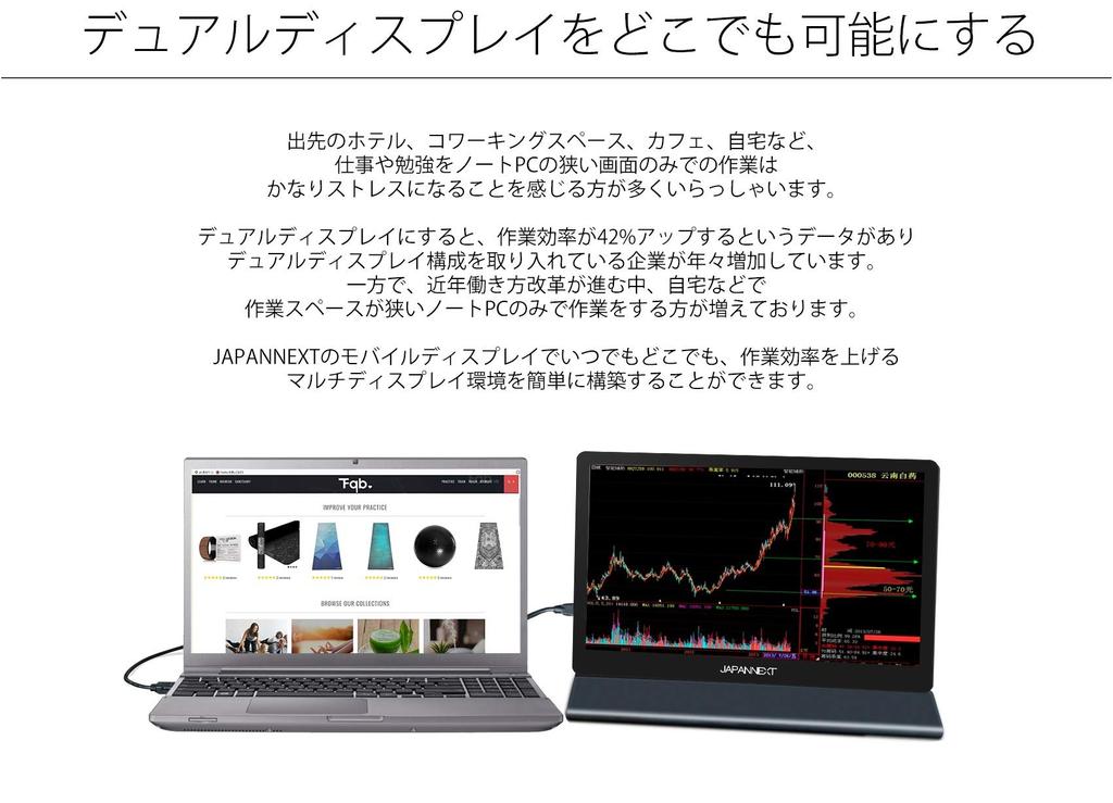 Refurbished JAPANNEXT Mobile Monitor with IPS Full HD 1920x1080 Smart Case PC 12.5-inch Panel, Resolution, (Type C, Compatible, Built-in Speakers,