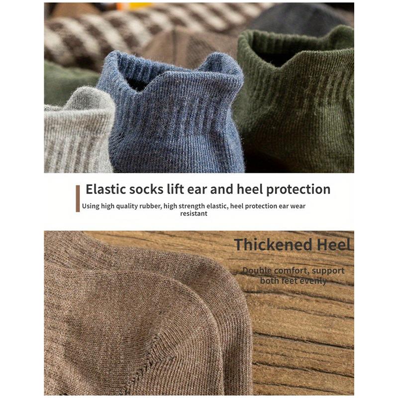 1 Pair of Spring and Autumn Solid Color Breathable Socks Fashionable High-quality Knitted Cotton Men's Socks Casual Boat Socks