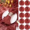 50X50Cm Wedding Party Placemat Crinkle Fabric Napkin Pleated Napkin Table Decoration