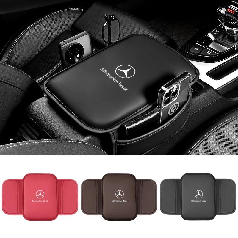 AABIE1 Car Armrest Box Pad Leather Auto Armrest Mat Car Accessories for Mercedes Benz B/C/E/S Class A Class C200L GLC GLK New CLA