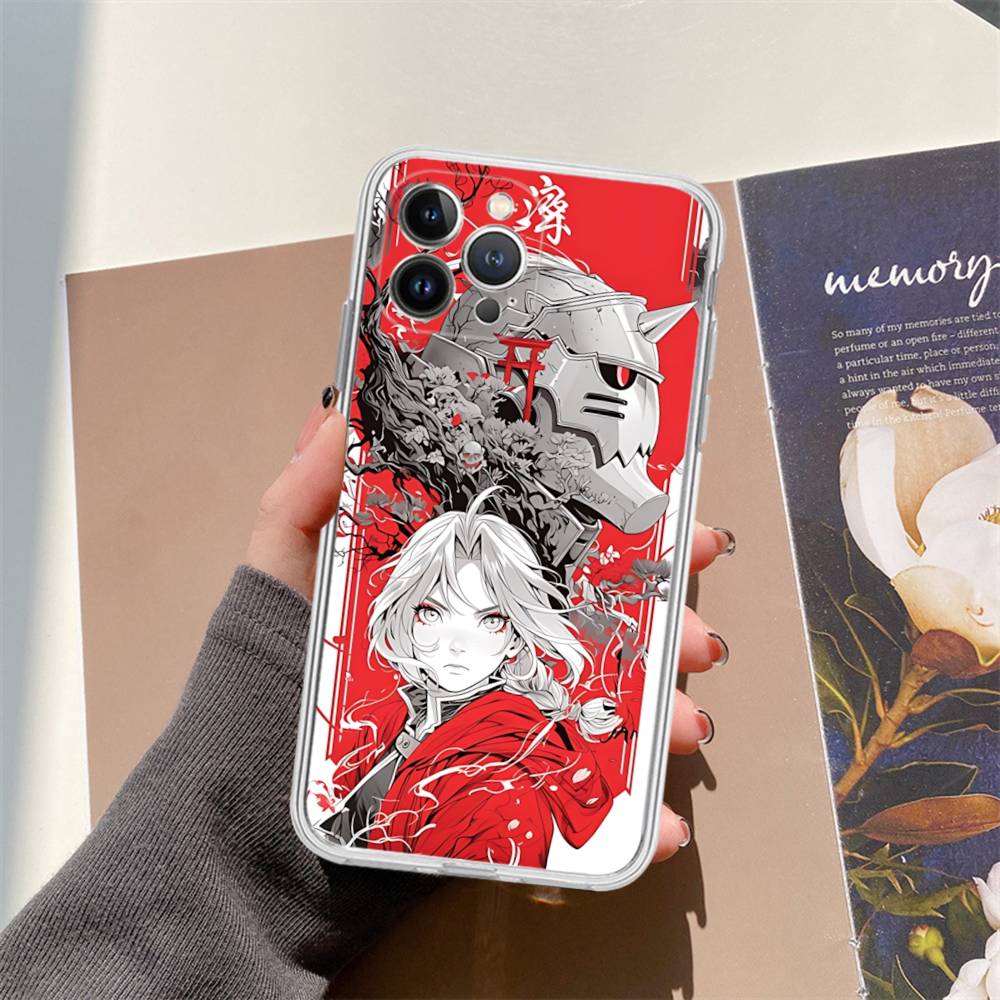 

Anime F-Fullmetal A-Alchemist Transparent Phone Case For IPhone 16 15 14 13 12 11 Pro Max Plus Soft Cover iPhone 13