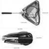 High Quality Aluminum Alloy Fishing Net Black Color 50cm/19in Mini Folding Fishing Net Triangle Shape Durable