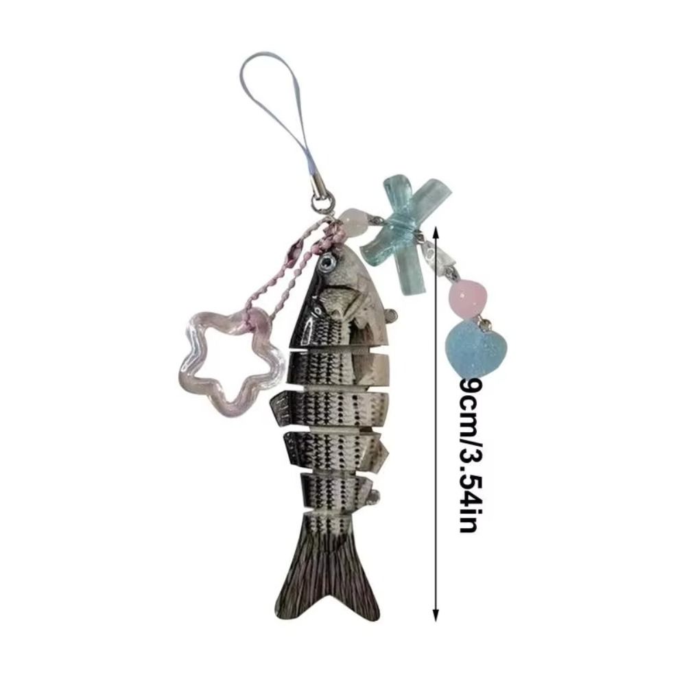 Acrylic Fish Star Pendant Simulated Fish Phone Lanyard Handmade Fish Keychain  Gifts for Friend