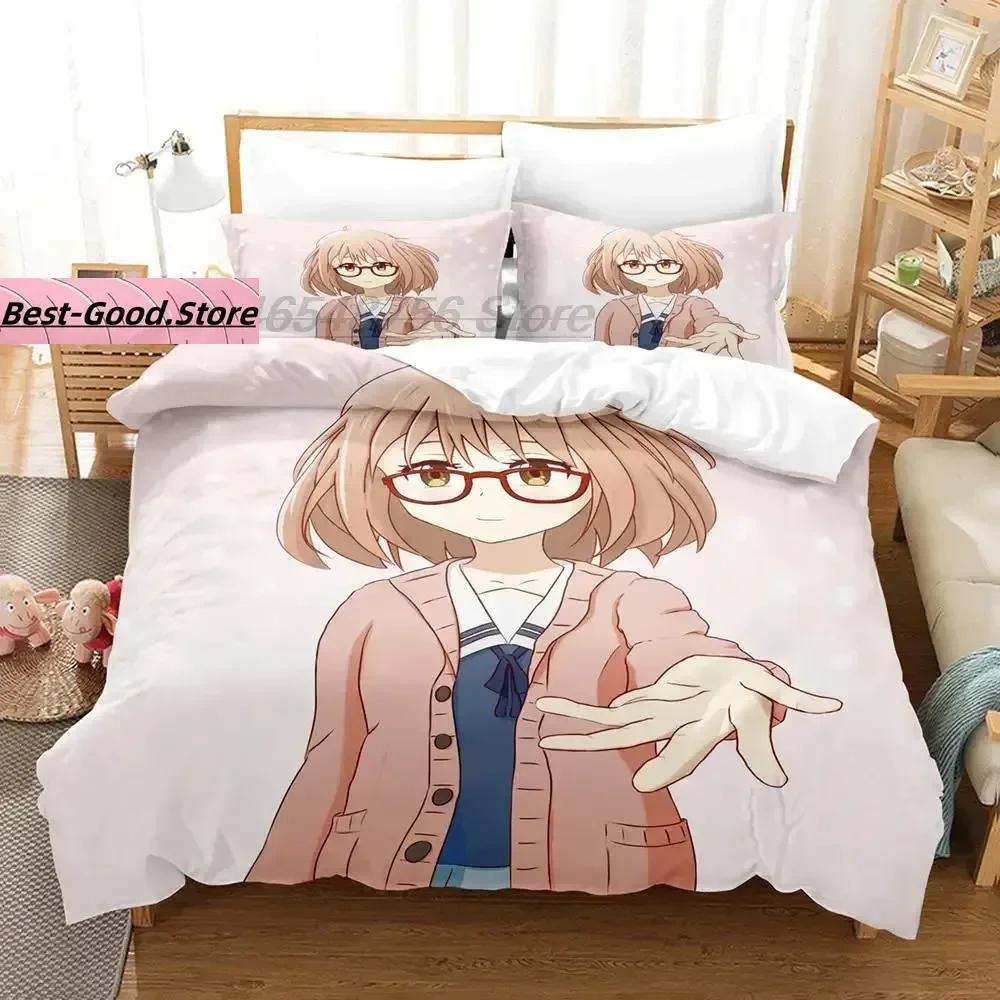

3D conjunto de cama anime Kuriyama Mirai Printed Bed Set Duvet Cover Pillowcase Bedding Set Linen Sheet Quilt Cover Queen Size 135x200cm