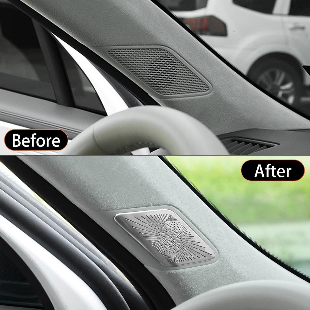 Stainless A-Pillar Speaker Decoration Cover Trim For Hyundai Santa FE 2024-2026