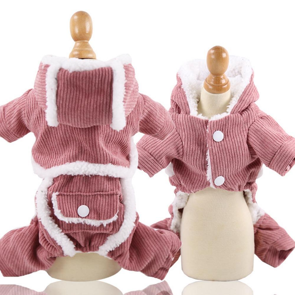 Pet dog dog clothes cat autumn and winter four-legged cotton-padded coat