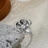 Delicate Flower Ring Open for Women Sparkle Rhinestone Floral Rings Stainless Steel Gold Color Petal Fashion Designer Zircon