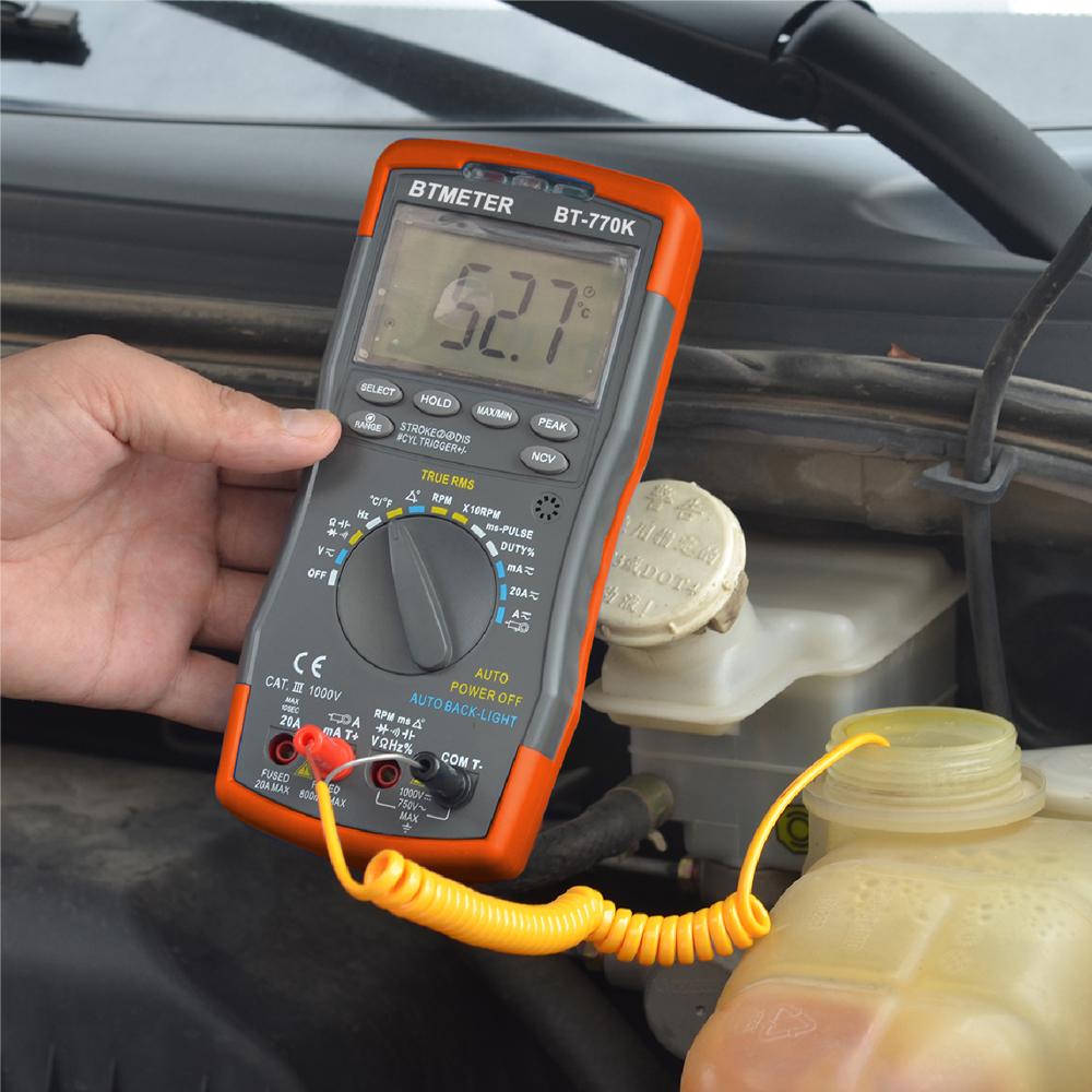 Professional Auto Range Digital Multimeter 770K 12 Function Car Diagnostic Tester TRMS NCV RPM Duty Cycle Temp Voltmeter Elec