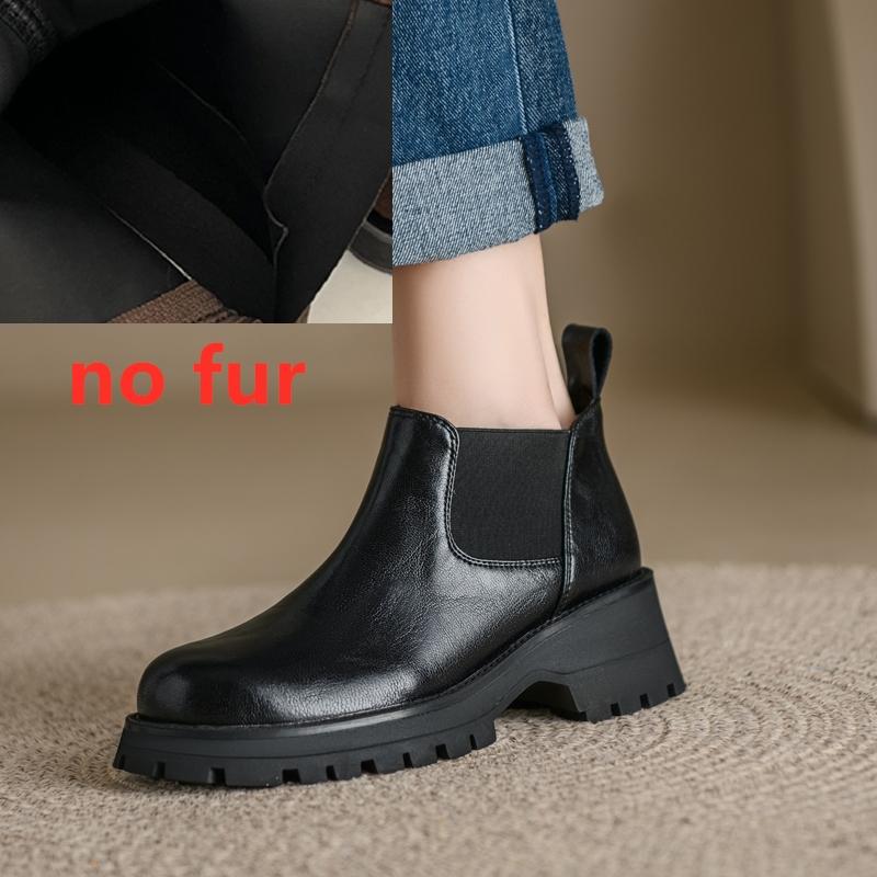 Fashion AIYUQI Women's Chelsea Boots Genuine Leather 2025 New  Chimney Short Female Boots Large Size Platform Women's Ankle Boots