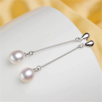Orecchini Pendenti Lunghi Orecchini Pendenti con Perle di Acqua Dolce Naturali Eleganti Gioielli di Moda per donne