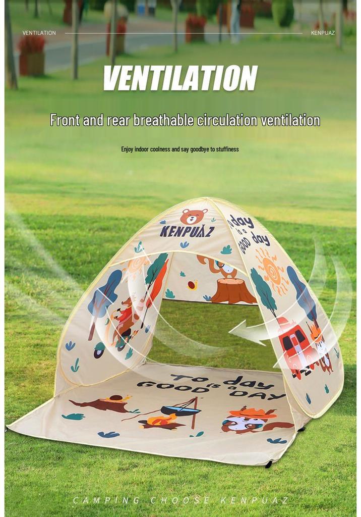Kids' Quick-Open Beach Tent: Folding, Ultra-Portable Outdoor Camping Gear