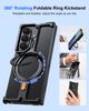 Coque de téléphone métallique Oatsbasf Cool pour Samsung Galaxy Z TriFold, Coque de téléphone fine sans cadre magnétique avec support rotatif à 360°