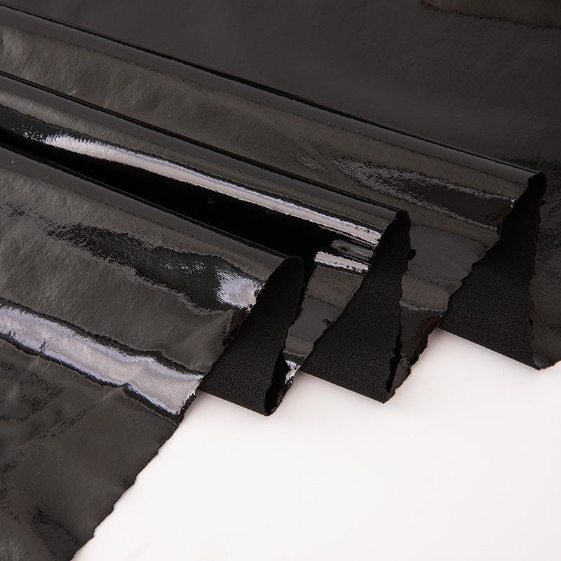 Glossy Patent Leather Bodysuit & Pants Set - Washable PU Fabric