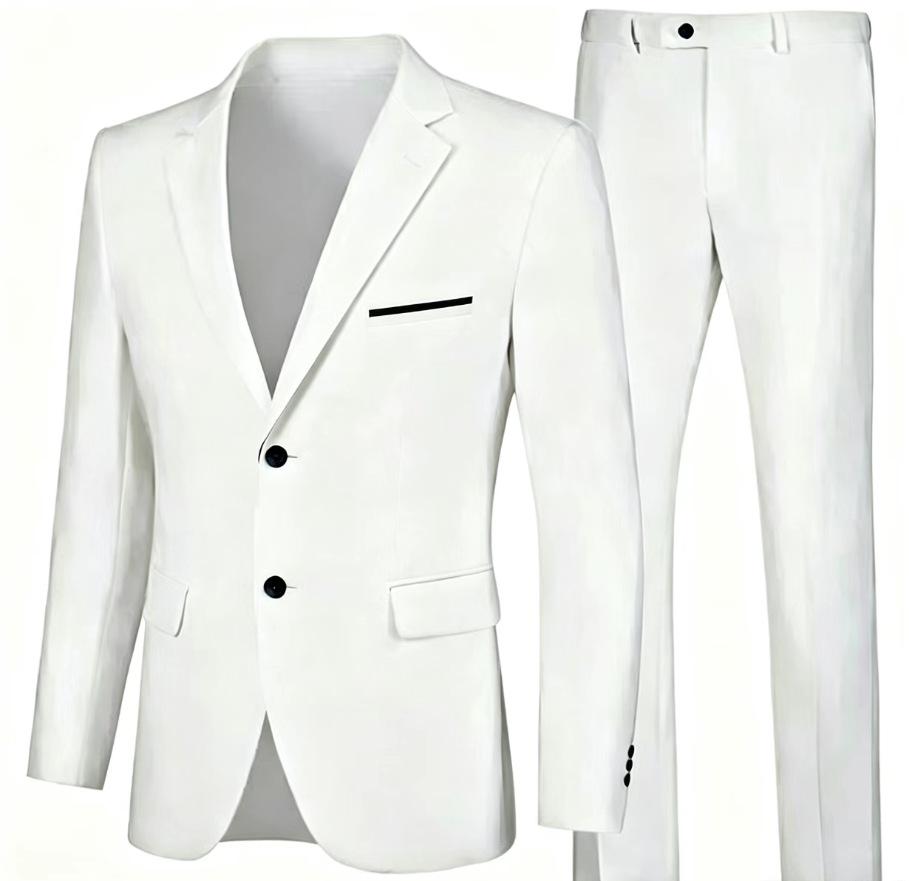 Completo casual da uomo europeo-americano 2025: Completo Due Pezzi Pantalone e Giacca per Matrimoni e Banchetti
