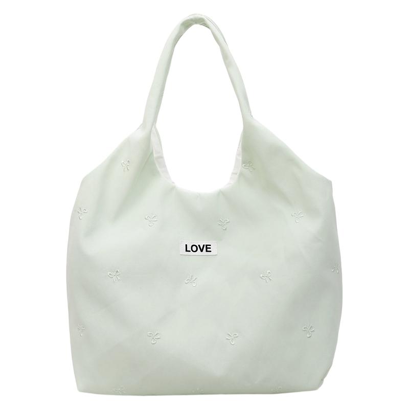 Women's Tote Bag Large Capacity Underarm Bag Bow Embroidery Shoulder Bag