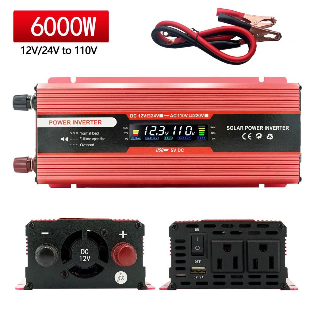 Inwerter Samochodowy 12v Na 110v Wysokiej Mocy Konwerter Baterii Pojazdu Domowego