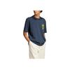 Adidas Originals Quick-Drying Breathable Soft Comfortable Crew Neck Pullover Short Sleeve T-Shirt Men Tops Dark-Blue JP4500