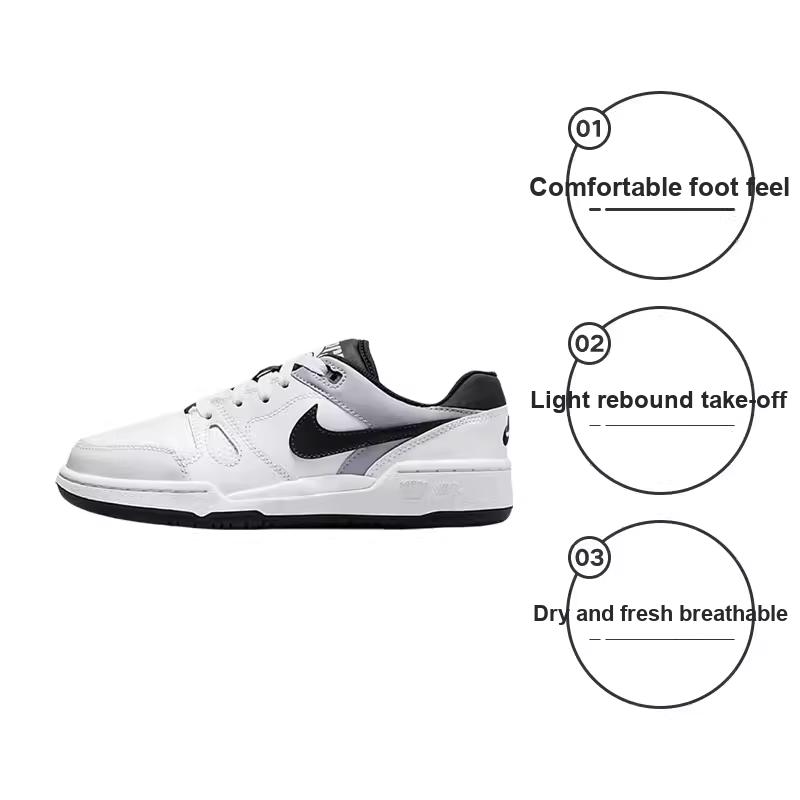 Nike Full Force Low GS White Black Kids Sneakers Pewter FV5929-101
