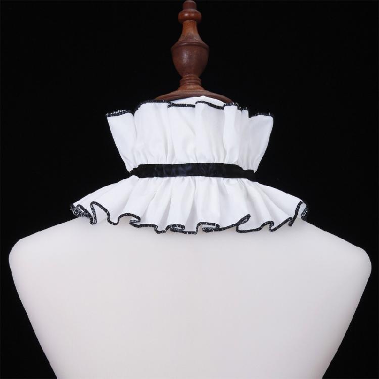 Adjustable Tie Ruffled Collar Vintage For Victorian Age Costumes and Cosplay Halloween Accessory Versatile Collar