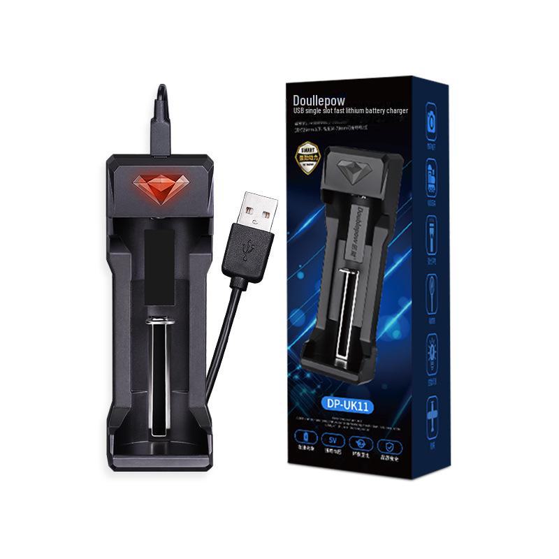 Chytrá USB nabíječka se dvěma sloty pro dvojité lithiové baterie 18650/21700 3,7V/4,2V