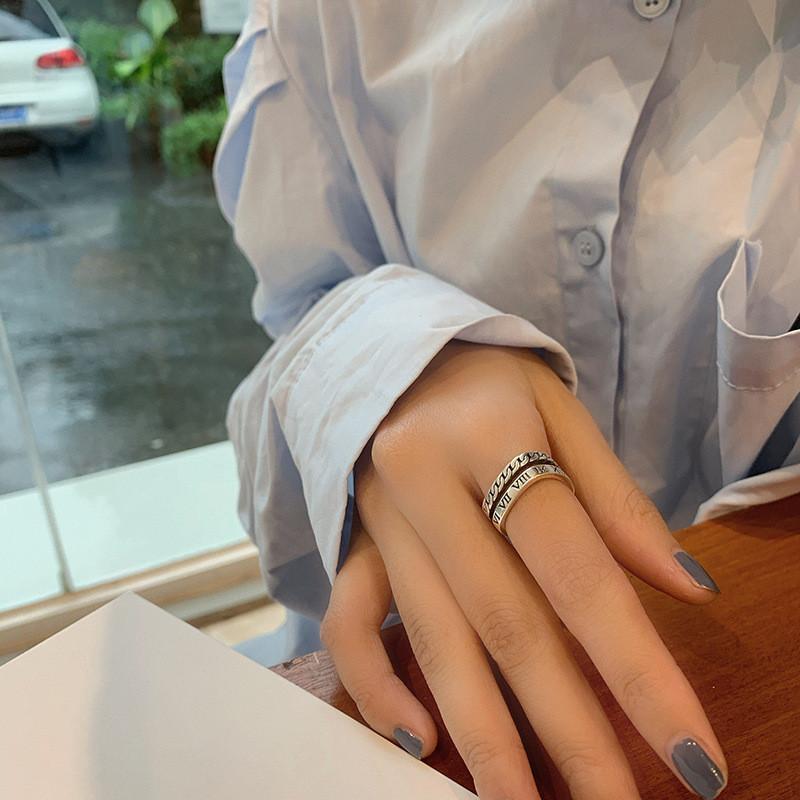 Sterling 925 Stylish Silver Knot Ring For Women Korean Inspired Adjustable Design