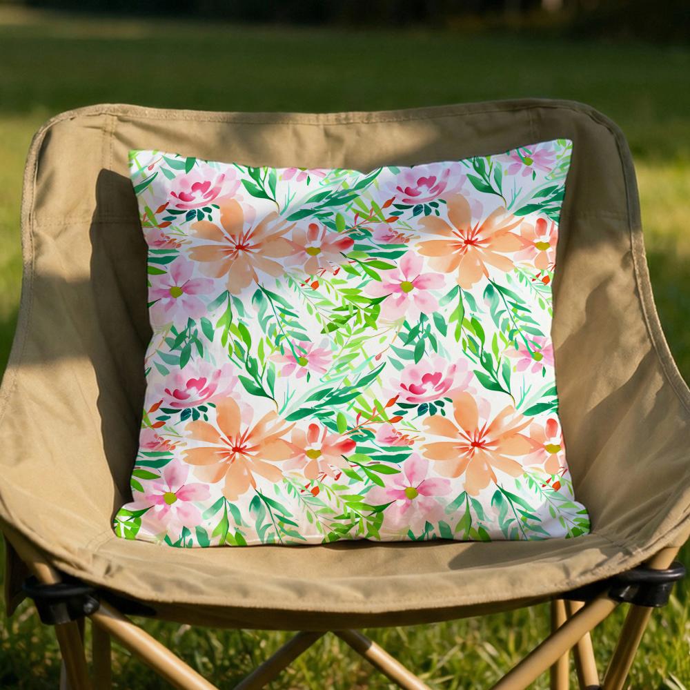 Spring Flower Print Cushion Cover Soft Reversible Durable Pillow Cover MultiScene Use for Home Car Daily Comfort