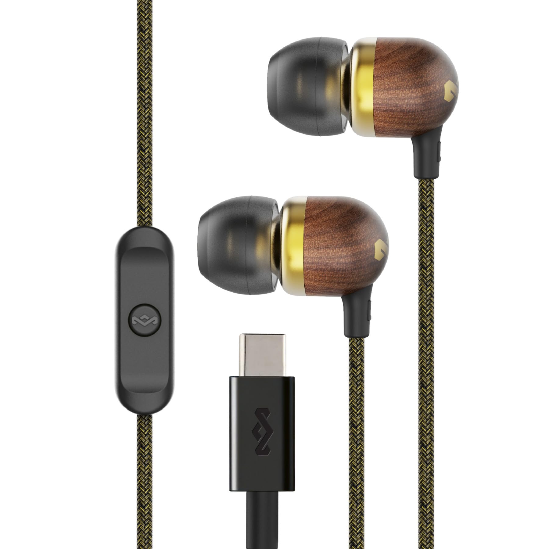 

The House of Marley Wired Earphones Smile Jamaica Call Water Resistant Brass USB-C Compatible/IPX4 [] латунний