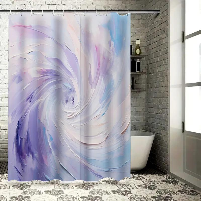 

Abstract Watercolor Shower Curtain Modern Bathroom Decor Set In Pastel Colors For Home Bathrooms Waterproof Fabric For Kids Adul W60H190(CM)-1 Pcs
