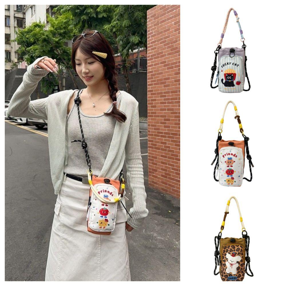 Dopamine Style Fashionable Crossbody Bag Cartoon Printed Shoulder Bag Phone Pouch Casual Style