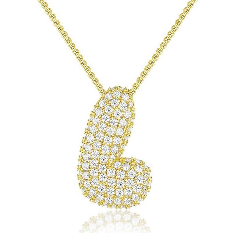 Creative Bubble Letter Necklace Initial Pendant Necklaces For Women Girls Personalized Exquisite Necklace Jewelry Gifts